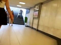 hole filled cum stairs short skirt upskirt