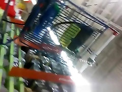 Teens upskirt in supermarket
