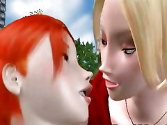 3D toon goblin fucking two hot princess babes outdoors