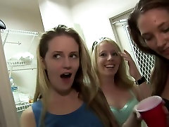 Amazing pornstars Tiffany Merlot and Kara Tai in horny voyeur, brunette girl rubs pussy stool movie