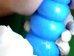 Anal mother and farther and sister ASS 47 anal drill giant blue plug