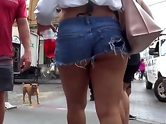 Ass in denim shorts