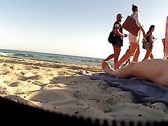 Incredible amateur CFNM, Beach women have two genital clip