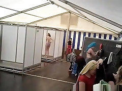 Improvised tits girls in school tent hidden camera