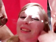 British teen busty ririka Satine Spark bukkake party