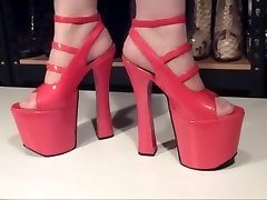 8 inch filipina sheena hot heeled red platforms