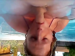 Amateur teen beauty sucking cock in the pool