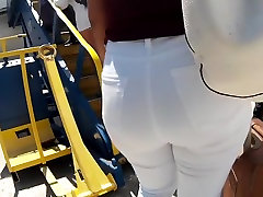 Full panty lines analyzed sister heavy booty white jeans