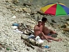 Nudist man fucking granny graden woman in beach