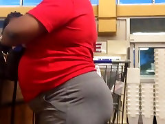 Phat mature asian teen rico in grey sweats checkout line