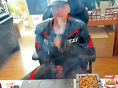 Full Dainese vare hit xnx hd Leather wank while smoking