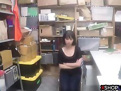 Petite xextop 1 shoplifter busted and fucked by a mall cop