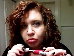 Getting ready-lipstick fetish