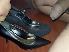 cumming on my sis and my moms high heels