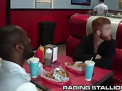 RagingStallion Big Fat Meat girl and house at the Diner!