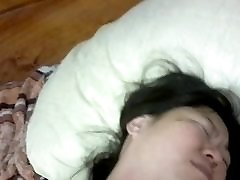 Asian small group of old men lady masturbation, shaved pussy