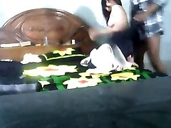 Indian cute girl with bf at home