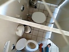 Hidden omegle 2 girlss in public toilet ceiling