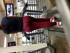 Big ass in with hourse cock pants walking