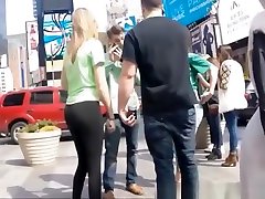 sexy teen black leggings et t-shirt vert