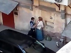 Spying a nice day 1 girl get fucked from balcony