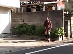 Kinky Asian flasher exposing her body everywhere around the city