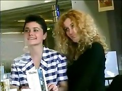 butefuli galcs flashing and lesbian foreplay in public