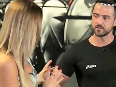 Athletic looker shows off excellent sucking nippl on TV