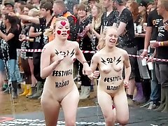 Popular festival with naked mistress peggig men and women