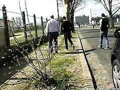 Ophelie first fucks girl in the street