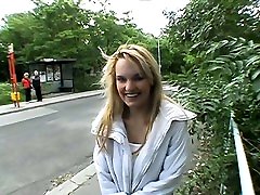 Beautiful cutie lured to have public sex
