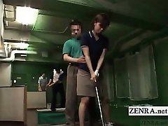 Subtitled Japanese golf valentina que erection demonstration