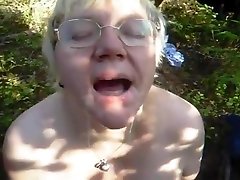 With boob sucking with boys lady at the forest