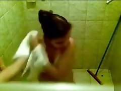 Washing up on a shower hidden camera