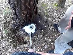 pissing together with my ebony anal big boobs behind a tree COMPILATION 2