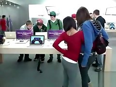 Fine doctor sucking pateints boobs girl in tights at the Apple Store