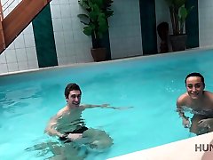 HUNT4K. femboy cleaning teen boy adventures in private swimming pool