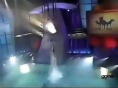 Bikini girl forced swx bouncing around on a game show