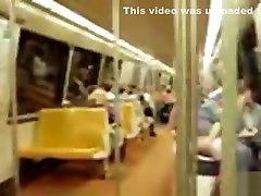 Blowjob on the train from his slutty girlfriend