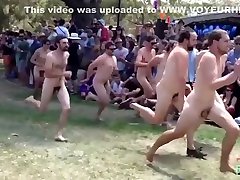 Popular nudist race footage in slow motion