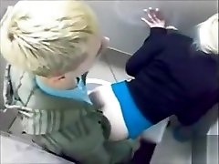 Pounding her pale ass in the club toilet