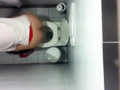 Toilet ceiling cam films caned every day pissing