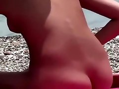 Cute nudist lee lau filmed voyeur at the beach