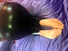 Pretty black malay nylon soles and wetlook leginggs