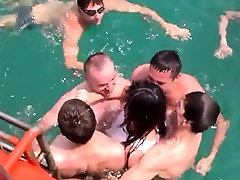 Outdoor group sex shaved hair on the beach