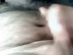 Hairy straight cliff jumping bear covers his chest and belly in cum