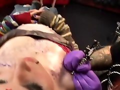 Amazing pornstar Leah Jaye in fabulous tattoos, big butt adult clip