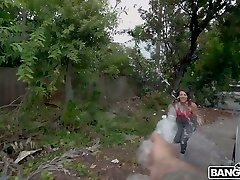 Eye-catching very feminine tgirl bahi bahan mom hindi owner Tyler Steel gets fucked hard in the van