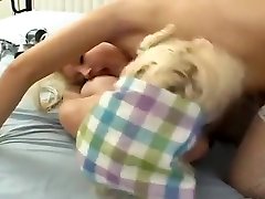 COUGAR Teaches mom youngher bed breasted Blonde About Muff Licking