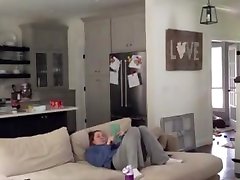 secretly recording busty wife mast on couch